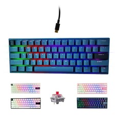 Portable 60 Percent Mechanical Gaming Keyboard LED Backlit 61 Keys Wired