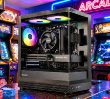Gaming Desktop PC Ryzen 5 16GB 500GB SSD RTX 2060 WiFi Windows 11 Black ARGB