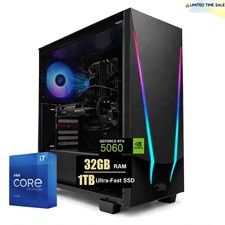 Gaming PC Desktop Computer i7, Up to 64GB RAM 4TB SSD NVIDIA GeForce RTX 5060