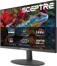 22 Inch Gaming Monitor, FHD 1080p, 144Hz, HDMI, DisplayPort, Speakers