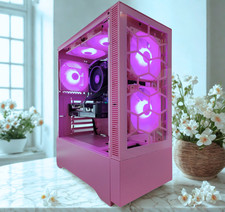 Custom Pink Gaming Desktop PC intel i7 3.40 Quad 32GB 2TB + SSD Nvidia RTX 4060