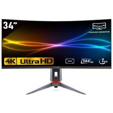 34" Curved 4K 144Hz 21:9 Ultra Wide Gaming Monitor Ultrahd Lcd Screen