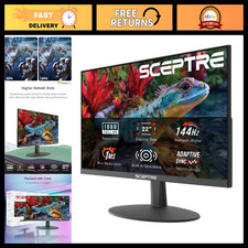 22" FHD 1080p Gaming Monitor, 144Hz Refresh Rate, HDMI, DisplayPort, Speakers