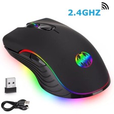 Gaming Mouse 7 Color LED Backlight Wireless USB Rechargeable Optical Mice For PC