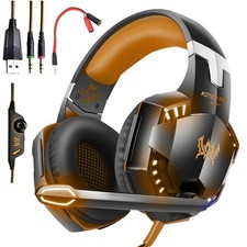 Gaming Headset for PS4, Xbox, PC, PS5 Noise Cancelling Over Ear Headphones + Mic