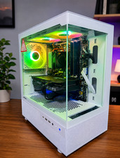 Gaming Desktop PC i7 8th 4.6Ghz 16GB 1TB SSD RTX 3060Ti WiFi Win 11 White ARGB
