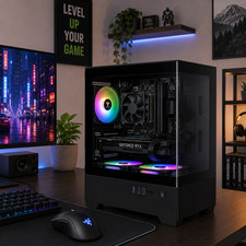 Gaming Desktop PC Black ARGB i7 4.2Ghz 16GB 1TB SSD RTX 3060Ti WiFi Win 11
