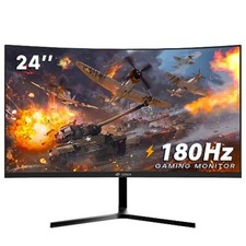 24 Inch 144hz/180hz Curved Gaming Monitor, FHD 1080P 24Inch Black FHD 180Hz