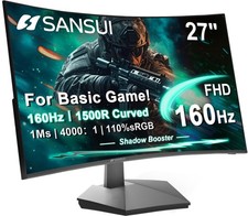 27" Curved Gaming Monitor 160Hz 144Hz FHD 1080P 1ms MPRT FreeSync Black